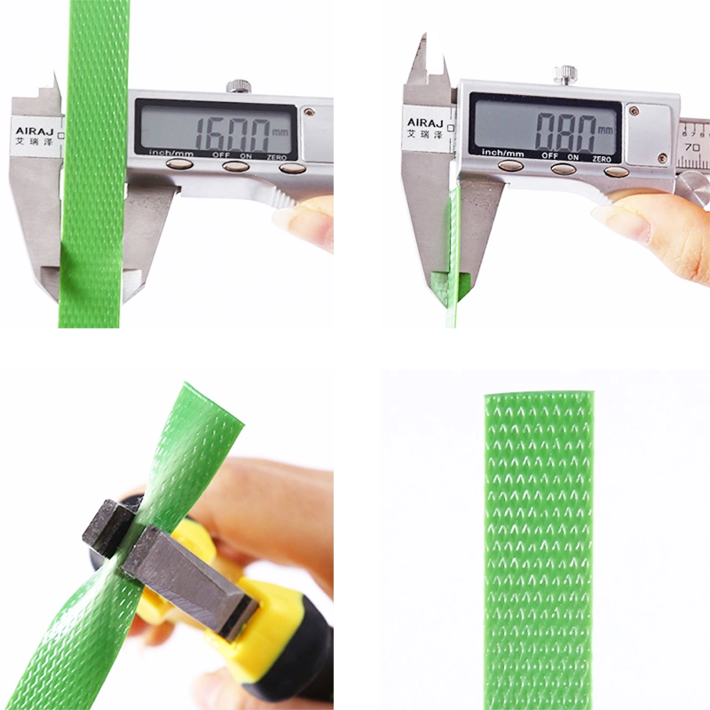 Colorful Strong Tension Green Embossed Plastic Pet Strap Roll Polyester Pallet Strapping Belt for Cargo Packing